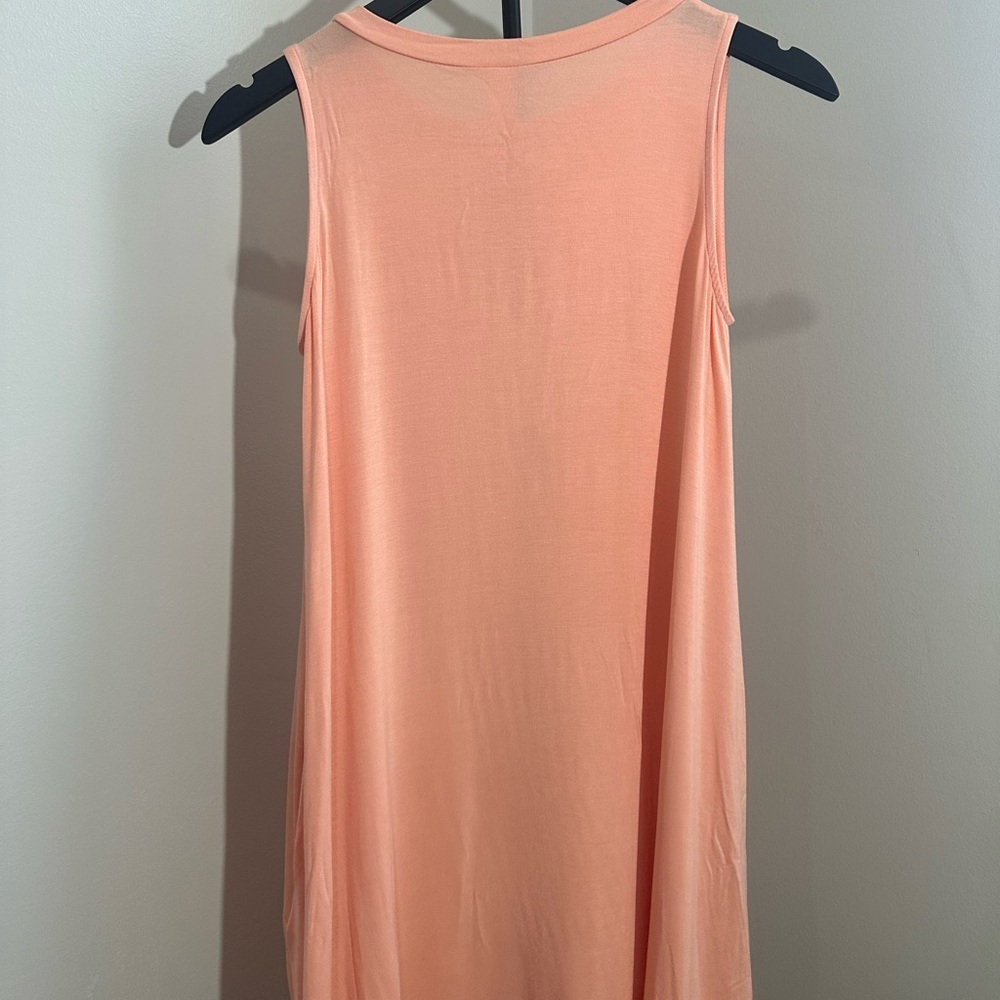 mittoshop Sleeveless Peach Tank Dress Bamboo Swing Dress Kentucky Derby Dress - Picture 7 of 15